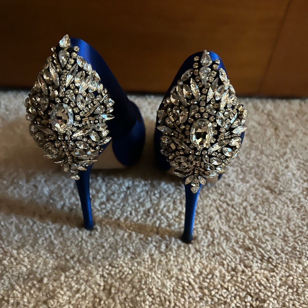 Badgley Mischka Kiara- Blue Embellished Heels